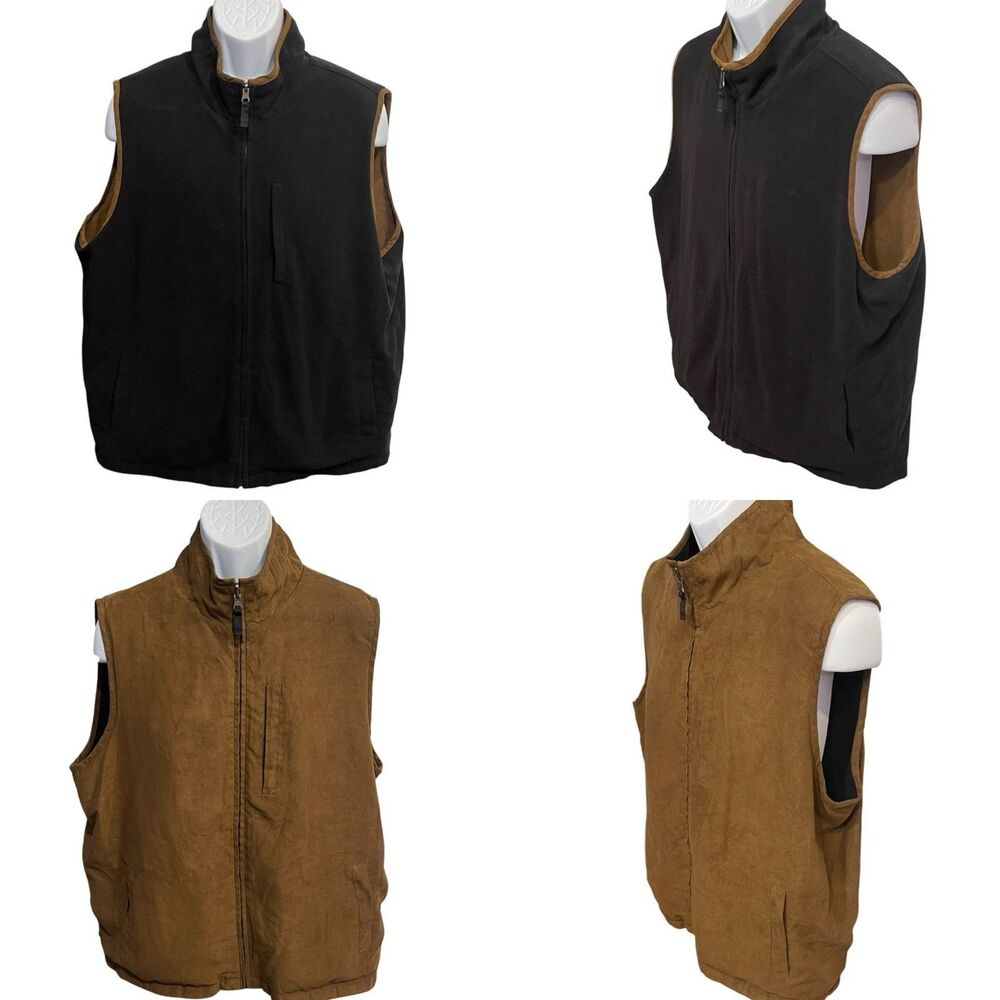 Weatherproof Black Brown Reversible Vest Size XL Pockets